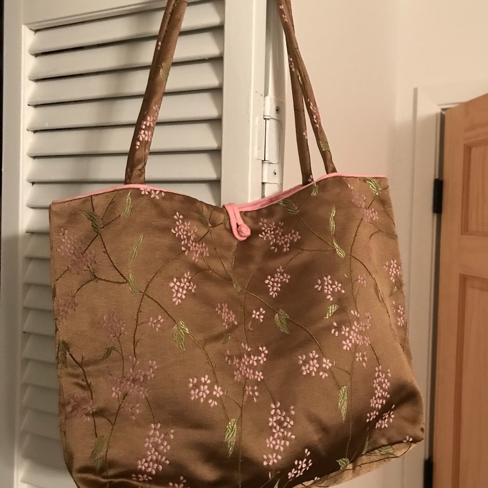 Linen Lined Silk Tote Bag